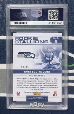 Russell Wilson AUTO 2012 Contenders RC ROOKIE STALLIONS AUTOGRAPH PSA 10 #3/25