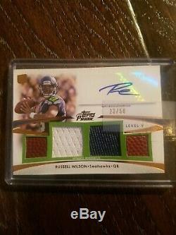 Russell Wilson AUTO RC 2012 TOPPS PRIME JERSEY AUTOGRAPH LEVEL V Seahawks 23/50
