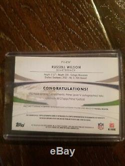 Russell Wilson AUTO RC 2012 TOPPS PRIME JERSEY AUTOGRAPH LEVEL V Seahawks 23/50