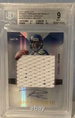 Russell Wilson Absolute RPA Rookie Premiere Materials /25 BGS 9 With 10 Auto