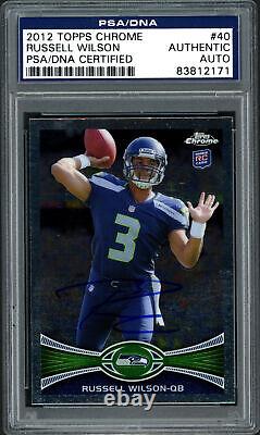 Russell Wilson Auto 2012 Topps Chrome Rookie Card Seahawks PSA/DNA #83812171