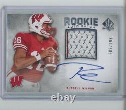 Russell Wilson Auto Jersey Logo Patch Rc /885 2012 Ud Sp Authentic Autograph Sp