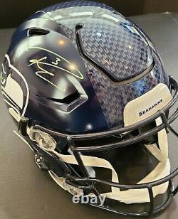 Russell Wilson Auto Speed Flex Full-Size Helmet Wilson Hologram COA Seahawks