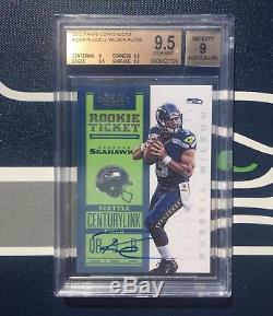 Russell Wilson Autograph Rc 2012 Contenders Rookie Ticket Auto Bgs 9.5 Seahawks
