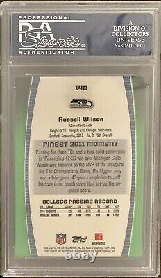Russell Wilson Autographed 2012 Topps Finest RC PSA/DNA Rookie Signed Auto Card