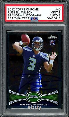 Russell Wilson Autographed Signed 2012 Topps Chrome RC PSA 9 Auto 9 50466417