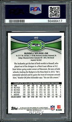 Russell Wilson Autographed Signed 2012 Topps Chrome RC PSA 9 Auto 9 50466417