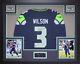 Russell Wilson Autographed And Framed Blue Seahawks Jersey Auto Wilson Coa D1-l