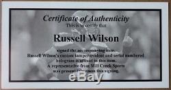 Russell Wilson Autographed and Framed Blue Seahawks Jersey Auto Wilson COA D1-L