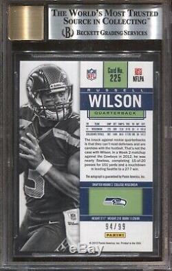 Russell Wilson Bgs 9 2012 Panini Contenders #225 Playoff Ticket Rookie Auto /99