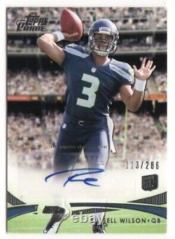 Russell Wilson Broncos 2012 Topps Prime Rookie Auto Rookie Card Rc 113/286