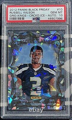 Russell Wilson CRACKED ICE /10 2012 Black Friday AUTO Rookie Card RC PSA 10
