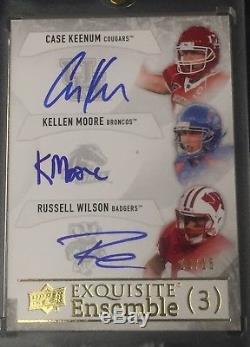 Russell Wilson Case Keenum 2012 Exquisite RC ROOKIE Autograph card AUTO #/15 HOT