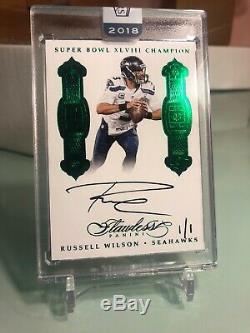 Russell Wilson Honors Flawless Emerald Green Buyback Auto 1/1