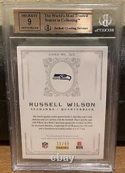 Russell Wilson National Treasure 2012 Rookie Patch Auto Gem Mint 13/99