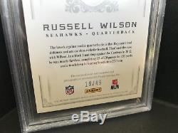 Russell Wilson National Treasures Gold Rookie Auto Beckett 8.5-10