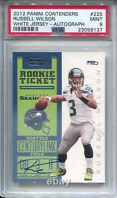 Russell Wilson Psa 9 2012 Panini Contenders #225 Rookie Ticket White Jersey Auto