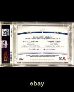 Russell Wilson RC 2012 Topps Platinum Dual Rookie Patch Auto RPA /25 PSA 8