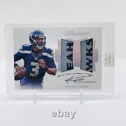 Russell Wilson Rare Game Used 2016 Flawless Dual Patch Auto 1/1
