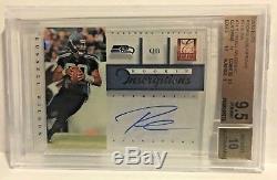 Russell Wilson Rc Auto 2012 Elite Inscription Blue Ink Graded Bgs 9.5/10