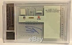 Russell Wilson Rc Auto 2012 Elite Inscription Blue Ink Graded Bgs 9.5/10