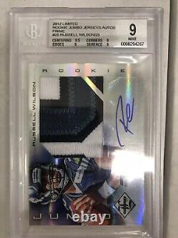 Russell Wilson Rc Auto 2012 Seahawks Rookie Card Autograph Sp /25 Bgs 9 Mint RPA