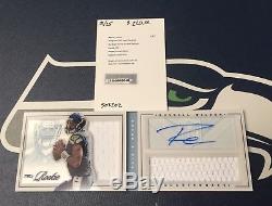 Russell Wilson Rookie Card Rc Auto Jersey 2012 Playbook Patch Platinum #21/25