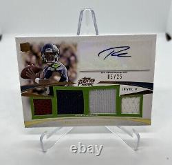 Russell Wilson Rookie RC Auto Jersey Patch 2012 Topps Prime RARE GOLD /25 RPA