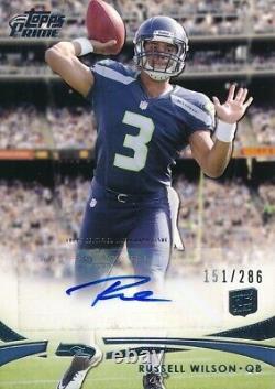 Russell Wilson SEAHAWKS 2012 Topps Prime Autograph Auto Rookie Card rC 151/286