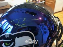 Russell Wilson Seattle Seahawks Signed Auto F/s Speed Authentic Chrome Helmet