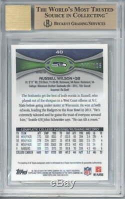 Russell Wilson Signed Auto 2012 Topps Chrome Rookie Camo Refractor #40 BGS 9.5 1