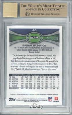 Russell Wilson Signed Auto 2012 Topps Chrome Rookie Camo Refractor #40 ID 11903