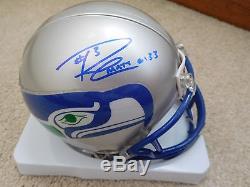 Russell Wilson Signed Autograph Auto Throwback Seattle Seahawks Mini Helmet