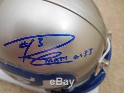 Russell Wilson Signed Autograph Auto Throwback Seattle Seahawks Mini Helmet