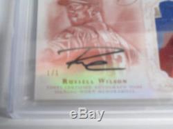 Russell Wilson TRUE 1/1 2015 Topps Dynasty 4 Color Patch Auto BGS 9.5 Auto 10