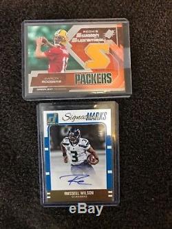 Russell Wilson auto 5/5 Plus Aaron Rogers rookie patch card