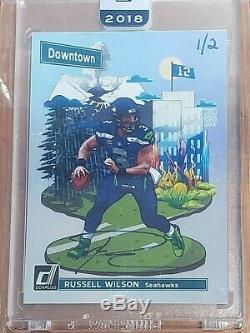 Russell Wilson auto autograph 2018 Honors 1/2 Seattle Seahawks Downtown Panini