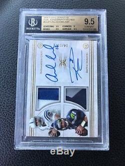 Russell wilson andrew luck /10 auto patch 2015 topps definitive rc