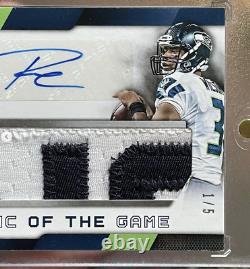 Topps 2016 Certified Russell Wilson Game Used Worn Patch Jersey Auto 1/5