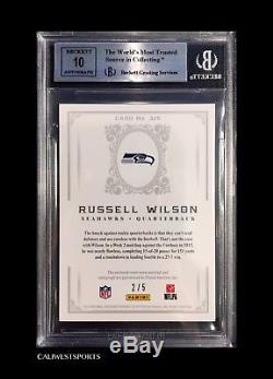 #d 2/5 Platinum Ssp Russell Wilson 2012 Panini National Treasures Patch Auto Rc