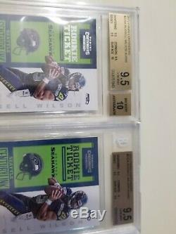 (2) Russell Wilson 2012 Panini Contenders Rookie Ticket Auto Bgs 9.5 / 550