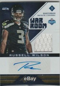 2012 Absolute Russell Wilson War Room Materials Rookie Jersey Auto Rc 6/49