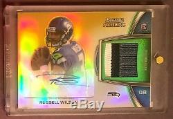 2012 Bowman Sterling Russell Wilson 1/1 03/66 Patch Réfracteur Or Auto Rc