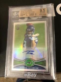 2012 Chrome Russell Wilson Topps Auto Variation Ssp Refractor Rc Bgs 9,5 W 10 Au