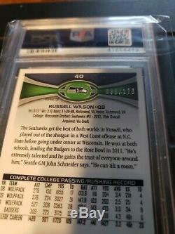 2012 Chrome Russell Wilson Topps Refractor Auto 10 Rookie Psa 10 Sur 178