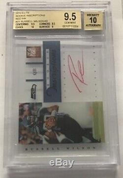2012 Elite Inscriptions Russell Wilson Encre Rouge Auto Rc / 40 Bgs 9.5 10 Seahawks