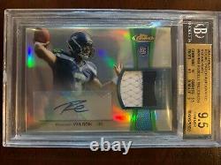 2012 Finest Russell Wilson Topps Rookie Patch Auto # 110/250 Rc Apr Bgs 9.5