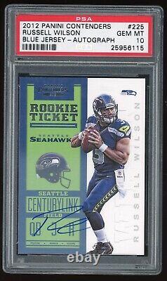 2012 Panini Contenders Rookie Ticket Russell Wilson Rc Auto Psa 10