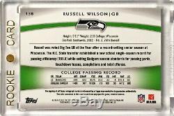 2012 Platinum Russell Wilson Topps / 99 Vert Refractor 3 Couleur Rookie Patch Auto