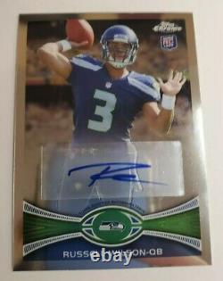 2012 Russell Wilson Chrome Topps # 40 Rookie Auto Rc Signature Autograph Sp